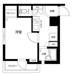 プレール・ドゥーク新中野 1Kの間取図画像