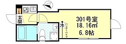 オーガスタコート堀切菖蒲園 1Kの間取図画像