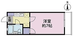 エーデルヴァイス 1Kの間取図画像