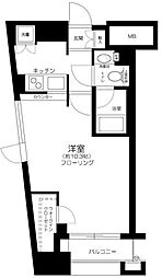 パレステュディオ神楽坂シティタワー 1Kの間取図画像