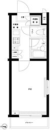 ルーブル早稲田六番館 1Kの間取図画像