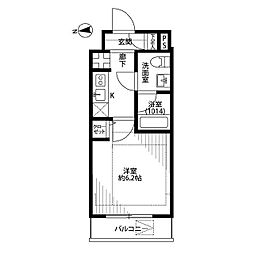 プレール・ドゥーク池袋 1Kの間取図画像