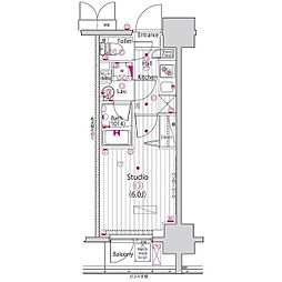 グランド・ガーラ立川 1Kの間取図画像