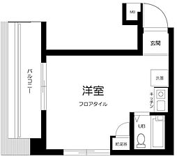日興パレスビル渋谷 ワンルームの間取図画像