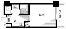 DuoFeel島津山 ワンルームの間取図画像