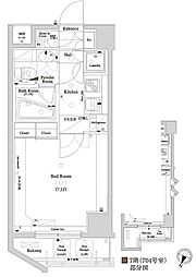 アクサス東十条アジールコート 1Kの間取図画像