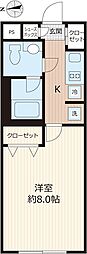 ウェルスクエアイズム大森西 1Kの間取図画像