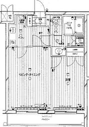 ルーブル早稲田弐番館 1LDKの間取図画像