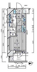メインステージ亀有 1Kの間取図画像