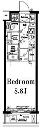 AXAS上板橋 1Kの間取図画像