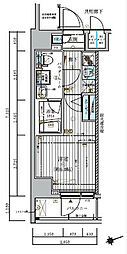 メインステージ北千住4 1Kの間取図画像