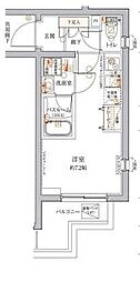 クレヴィスタ品川西大井 ワンルームの間取図画像