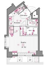 ガラ・ステージ立川 1Kの間取図画像