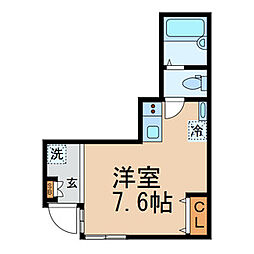 シティコート中目黒 ワンルームの間取図画像