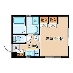 コンフォートN-1 1Kの間取図画像