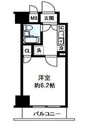 エクセリア新宿 1Kの間取図画像