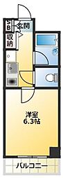 ヴェルテラスすずき 1Kの間取図画像