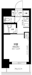 プレール目黒リバーサイド 1Kの間取図画像