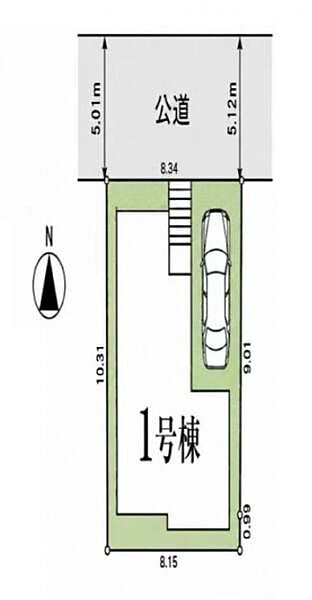 前面道路6ｍ幅、車で移動にスムーズな立地です。
