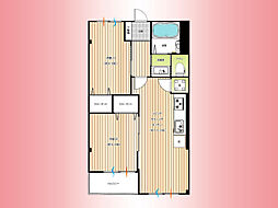東林間コーポラス 2LDKの間取図画像