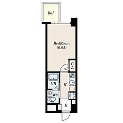 Osaka Metro谷町線 谷町九丁目駅 徒歩6分の賃貸マンション 9階1Kの間取り