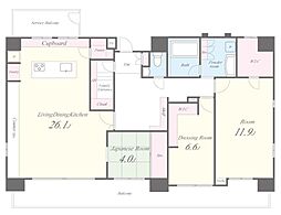 JR大阪環状線 玉造駅 徒歩1分の賃貸マンション 9階3LDKの間取り