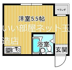 Osaka Metro中央線 深江橋駅 徒歩10分の賃貸マンション 3階ワンルームの間取り