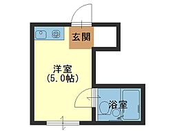 JR大阪環状線 玉造駅 徒歩4分の賃貸マンション 5階ワンルームの間取り