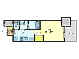 Osaka Metro千日前線 今里駅 徒歩2分の賃貸マンション 6階1Kの間取り