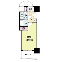 Osaka Metro谷町線 四天王寺前夕陽ヶ丘駅 徒歩4分の賃貸マンション 8階1Kの間取り