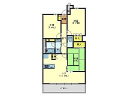 近鉄大阪線 大阪上本町駅 徒歩6分の賃貸マンション 7階3LDKの間取り