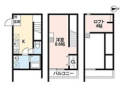 メゾンショコラE（メゾンショコライー） 1階1Kの間取り