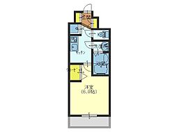ファステート玉造駅前ダミュウ 1Kの間取図画像