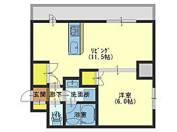 ライオンズタワー大阪三の丸森ノ宮レジデンス 1LDKの間取図画像