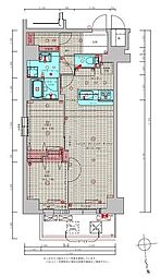 プレサンスNEO新深江リュミエル 2LDKの間取図画像