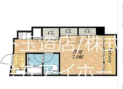 アバンティ深江S 1Kの間取図画像