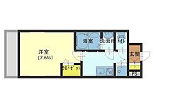 プレサンス玉造ザ・ライブ 1Kの間取図画像