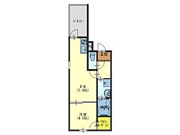 フジパレス新深江7番館 1DKの間取図画像
