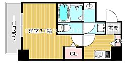 アドバンス上町台シュタット 1Kの間取図画像