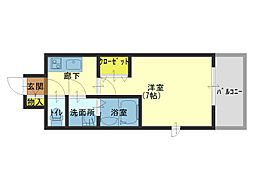 ファーストレジデンス玉造 1Kの間取図画像