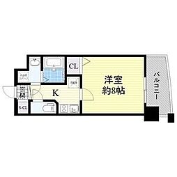 アドバンス大阪フェリシア 1Kの間取図画像