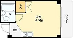 アミティ東大阪パート3 ワンルームの間取図画像