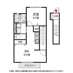 カーサチェルキオ 1DKの間取図画像