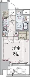 LINX大阪城イーストレジデンス 1Kの間取図画像