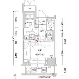 EXE天王寺2 1Kの間取図画像
