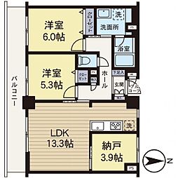 グリーンコート海老名 2LDKの間取図画像