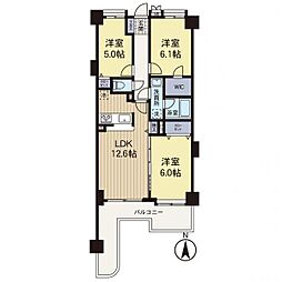 ライオンズヴィアーレ相模大野 3LDKの間取図画像