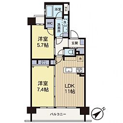 グリーンコート相模大野ヴィンテージスクエア 2LDKの間取図画像