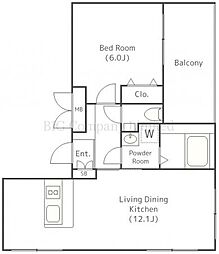 LEGALAND都立大学2 4階1LDKの間取り