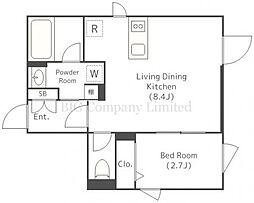 Fullea奥沢 5階1LDKの間取り